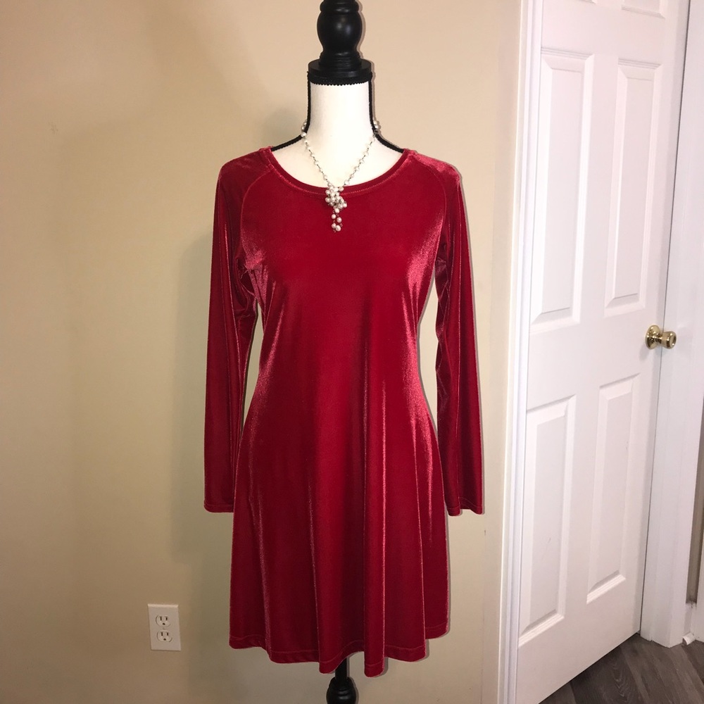 Moda International Red Velvet Dress